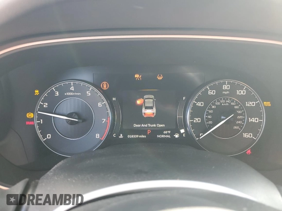 2021 Acura TLX w/Advance Package with VIN 19UUB5F66MA000591, listed as a Copart auction lot 79624574 with 18,339 mi miles and Salvage Title. Bid and sale history available at carsss.com. Image 9.