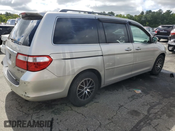 2005 Honda Odyssey Touring z VIN 5FNRL38835B071258, wystawiony jako Copart lot #57878295 z przebiegiem 143 474 mil mil oraz Szkoda całkowita • Salvage title. Historia ofert i sprzedaży dostępna na DreamBid. Obrazek 3.
