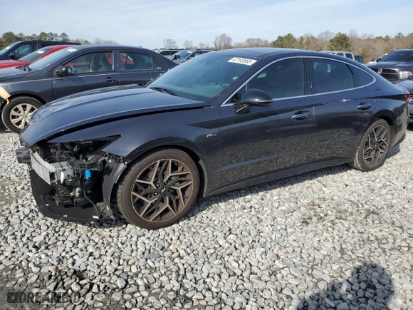 2021 Hyundai Sonata N Line with VIN 5NPEK4JC8MH106592, listed as a Copart auction lot 42183565 with 52,698 mi miles and Salvage Title. Bid and sale history available at carsss.com. Image 1.