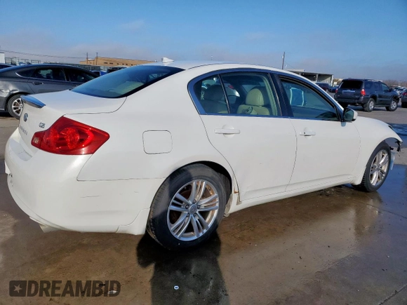 2012 Infiniti G25 Sedan Journey with VIN JN1DV6AP0CM810214, listed as a Copart auction lot 45651475 with 0 mi miles and Salvage Title. Bid and sale history available at carsss.com. Image 3.