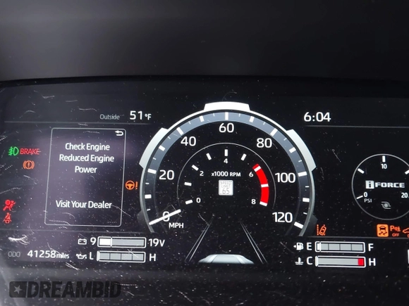2023 Toyota Tundra 1794 Edition with VIN 5TFMA5AB1PX021419, listed as a IAAI auction lot 41359917 with 41,258 mi miles and . Bid and sale history available at DreamBid. Image 7.