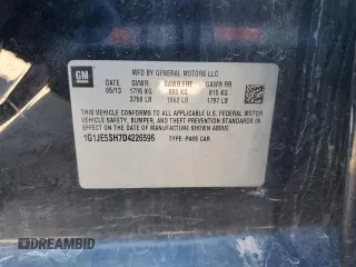 2013 Chevrolet Sonic LTZ with VIN 1G1JE5SH7D4226596, listed as a Copart auction lot 40272184 with 150,981 mi miles and Salvage title. Bid and sale history available at DreamBid. Image 13.