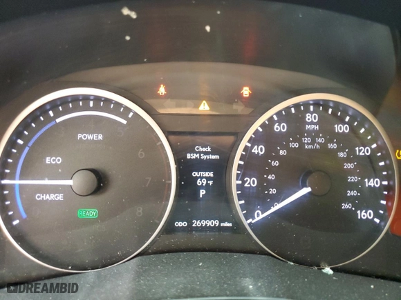 2013 Lexus ES 300h Hybrid with VIN JTHBW1GG5D2023914, listed as a Copart auction lot 47757835 with 269,909 mi miles and Salvage Title. Bid and sale history available at carsss.com. Image 9.
