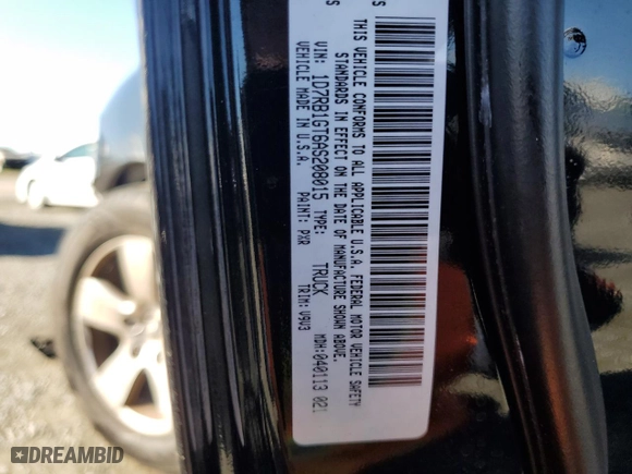 2010 Dodge Ram 1500 SLT with VIN 1D7RB1GT6AS208015, listed as a Copart auction lot 45775735 with 185,726 mi miles and Salvage Title. Bid and sale history available at carsss.com. Image 12.