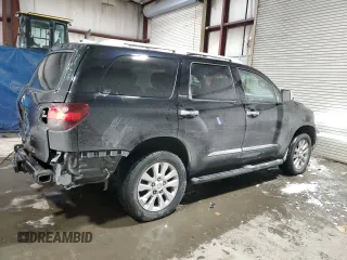 2018 Toyota Sequoia Platinum with VIN 5TDDY5G16JS158153, listed as a Copart auction lot 42144005 with 140,675 mi miles and Salvage Title. Bid and sale history available at carsss.com. Image 3.