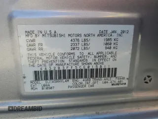 2012 Mitsubishi Galant ES with VIN 4A32B3FF5CE015811, listed as a Copart auction lot 46504765 with 99,058 mi miles and Salvage Title. Bid and sale history available at carsss.com. Image 12.