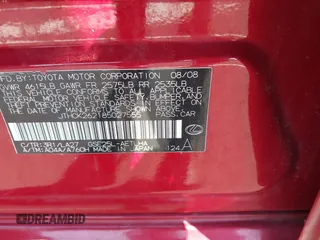 2008 Lexus IS 250 с VIN JTHCK262185027555, выставлен на аукционе IAAI как лот 42632219 с пробегом 187 407 миль миль и . История ставок и продаж доступна на DreamBid. Изображение 9.