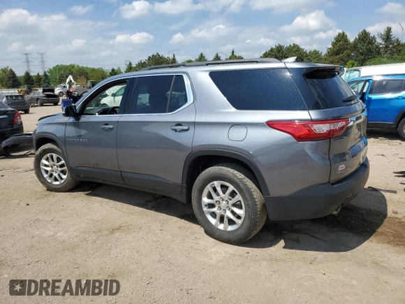 2019 Chevrolet Traverse LT Cloth z VIN 1GNERGKW5KJ291265, wystawiony jako Copart lot #55849985 z przebiegiem 52 651 mil mil oraz Szkoda całkowita • Salvage title. Historia ofert i sprzedaży dostępna na DreamBid. Obrazek 2.