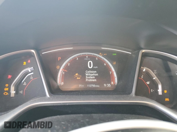 2019 Honda Civic Sport with VIN 2HGFC2F85KH502724, listed as a Copart auction lot 53750895 with 112,750 mi miles and Salvage Title. Bid and sale history available at DreamBid. Image 9.