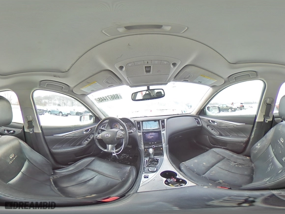 2014 Infiniti Q50 Hybrid Premium with VIN JN1AV7AR1EM701421, listed as a Copart auction lot 88671445 with 112,145 mi miles and Salvage Title. Bid and sale history available at carsss.com. Image 12.