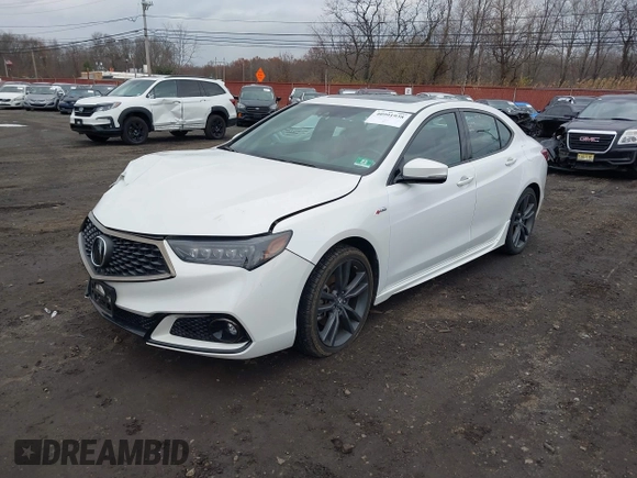 2019 Acura TLX w/A-Spec Pkg with VIN 19UUB1F61KA002075, listed as a IAAI auction lot 40991938 with 49,402 mi miles. Bid and sale history available at carsss.com. Image 2.