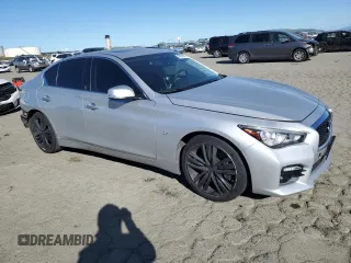2015 Infiniti Q50 Premium with VIN JN1BV7AP4FM353845, listed as a Copart auction lot 47974885 with 111,011 mi miles and Salvage Title. Bid and sale history available at carsss.com. Image 4.