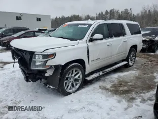 2019 Chevrolet Suburban Premier with VIN 1GNSKJKC8KR386432, listed as a Copart auction lot 46705655 with 79,814 mi miles and Salvage Title. Bid and sale history available at DreamBid. Image 1.