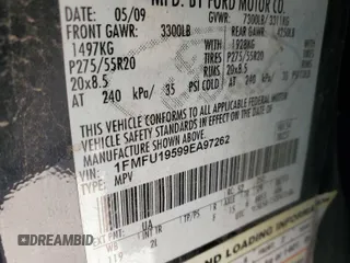 2009 Ford Expedition Limited with VIN 1FMFU19599EA97262, listed as a IAAI auction lot 42715636 with 172,794 mi miles and . Bid and sale history available at DreamBid. Image 1.