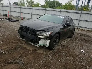 2018 Infiniti Q50 Luxe with VIN JN1EV7AR6JM441982, listed as a Copart auction lot 59939945 with 97,702 mi miles and Salvage title. Bid and sale history available at DreamBid. Image 14.
