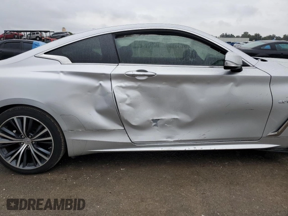 2017 Infiniti Q60 2.0t with VIN JN1CV7EL5HM321257, listed as a Copart auction lot 37677424 with 53,653 mi miles and Salvage Title. Bid and sale history available at DreamBid. Image 10.