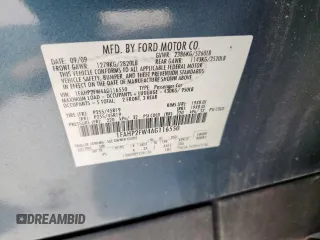 2010 Ford Taurus Limited with VIN 1FAHP2FW4AG116550, listed as a Copart auction lot 63428535 with Not provided miles and Clean title. Bid and sale history available at DreamBid. Image 12.