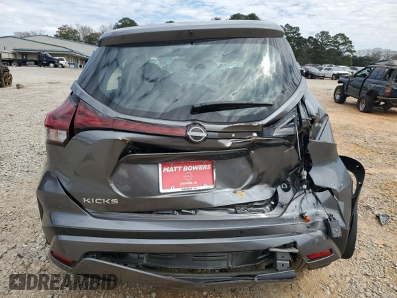 2023 Nissan Kicks S with VIN 3N1CP5BV9PL498164, listed as a Copart auction lot 47213375 with 50,264 mi miles and Salvage Title. Bid and sale history available at carsss.com. Image 6.