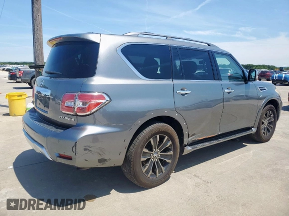 2017 Nissan Armada Platinum z VIN JN8AY2NF4H9303560, wystawiony jako Copart lot #59197835 z przebiegiem 170 261 mil mil oraz Czysty tytuł • Clean title. Historia ofert i sprzedaży dostępna na DreamBid. Obrazek 3.