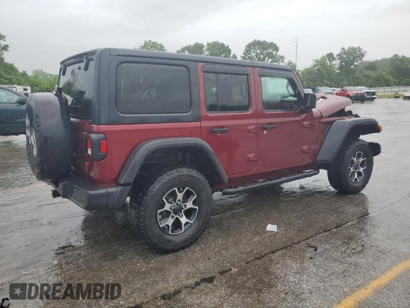 2021 Jeep Wrangler Unlimited Rubicon with VIN 1C4HJXFN1MW695586, listed as a Copart auction lot 59140415 with 47,059 mi miles and Salvage title. Bid and sale history available at DreamBid. Image 3.