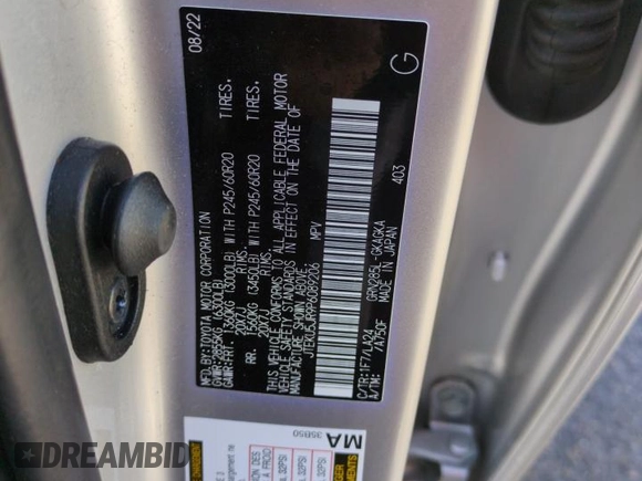 2023 Toyota 4Runner Limited with VIN JTEKU5JR9P6089206, listed as a Copart auction lot 53823365 with Not provided miles and Salvage title. Bid and sale history available at DreamBid. Image 14.