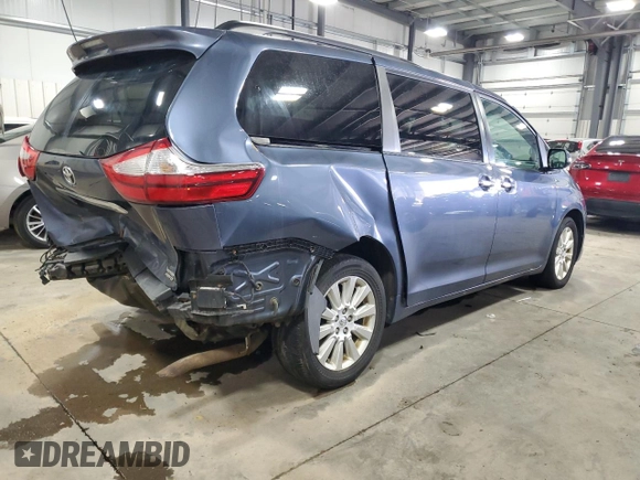 2015 Toyota Sienna Ltd with VIN 5TDDK3DC1FS096695, listed as a Copart auction lot 48049965 with 123,500 mi miles and Salvage Title. Bid and sale history available at carsss.com. Image 3.