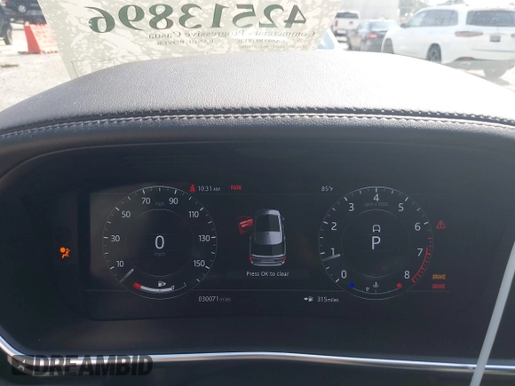 2021 Land Rover Range Rover Westminster with VIN SALGS2RU8MA435190, listed as a IAAI auction lot 42513896 with 30,071 mi miles and . Bid and sale history available at DreamBid. Image 7.