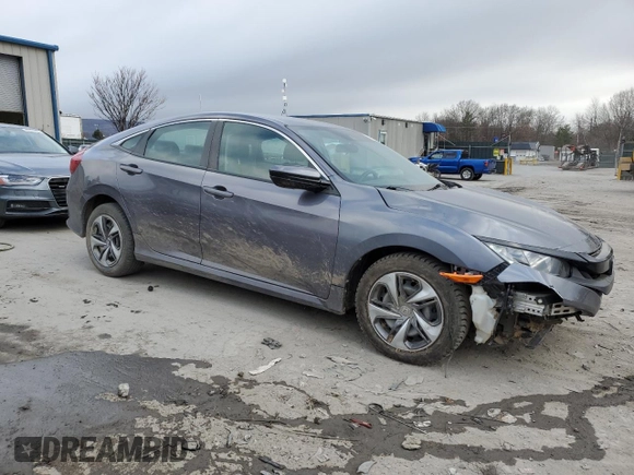 2020 Honda Civic Sedan LX with VIN 19XFC2F68LE215226, listed as a Copart auction lot 50293485 with 57,763 mi miles and Salvage Title. Bid and sale history available at carsss.com. Image 4.