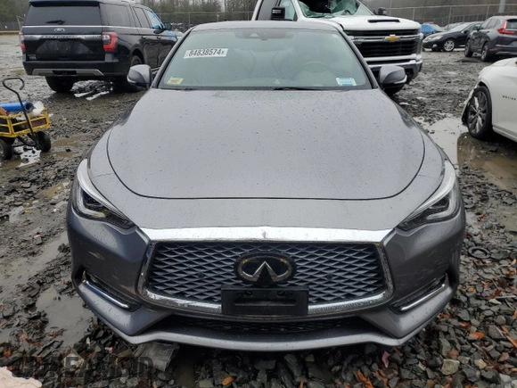 2021 Infiniti Q60 Luxe with VIN JN1EV7KL6MM470350, listed as a Copart auction lot 84838574 with 27,374 mi miles and Salvage title. Bid and sale history available at DreamBid. Image 5.