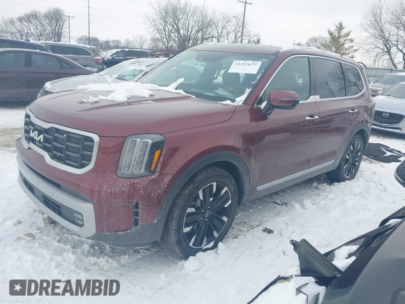 2023 Kia Telluride SX Prestige X-Pro with VIN 5XYP5DGC3PG366935, listed as a IAAI auction lot 41257675 with 23,943 mi miles and . Bid and sale history available at DreamBid. Image 17.