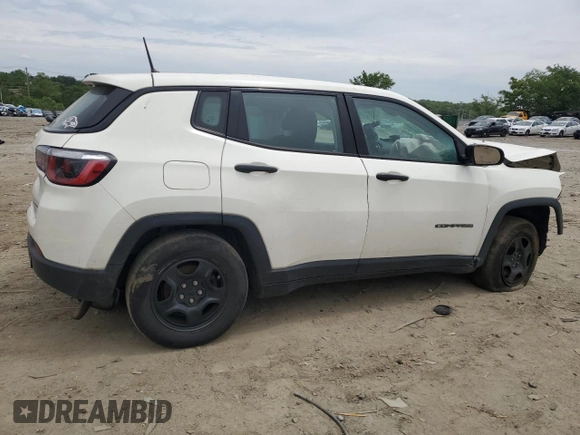 2018 Jeep Compass Sport with VIN 3C4NJCABXJT408515, listed as a Copart auction lot 58206495 with Not provided miles and Salvage title. Bid and sale history available at DreamBid. Image 3.