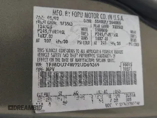2002 Ford Explorer Eddie Bauer с VIN 1FMDU74W92UD60369, выставлен на аукционе IAAI как лот 42707630 с пробегом 143 676 миль миль и . История ставок и продаж доступна на DreamBid. Изображение 9.