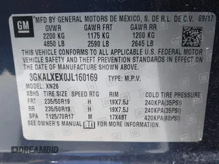 2018 GMC Terrain Denali with VIN 3GKALXEX0JL160169, listed as a IAAI auction lot 42642144 with 71,172 mi miles and . Bid and sale history available at DreamBid. Image 9.