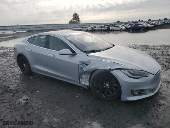 2017 Tesla Model S 100D with VIN 5YJSA1E2XHF191509, listed as a Copart auction lot 45594765 with 0 mi miles and Salvage Title. Bid and sale history available at carsss.com. Image 4.