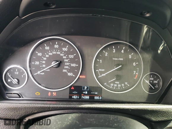 2015 BMW 3 Series 320i with VIN WBA3B1G51FNT05062, listed as a Copart auction lot 45186205 with 74,388 mi miles and Salvage Title. Bid and sale history available at carsss.com. Image 9.