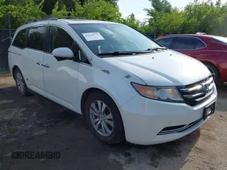 2014 Honda Odyssey EX-L with VIN 5FNRL5H69EB090679, listed as a IAAI auction lot 42639579 with 202,802 mi miles and . Bid and sale history available at DreamBid. Image 1.