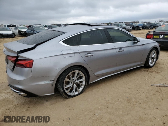 2020 Audi A5 Sportback Premium Plus with VIN WAUCNCF52LA018224, listed as a Copart auction lot 37165944 with 29,722 mi miles. Bid and sale history available at carsss.com. Image 3.