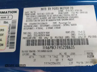 2017 Ford Mustang GT z VIN 1FA6P8CF7H5228635, wystawiony jako IAAI lot #42288165 z przebiegiem 95 846 mil mil oraz . Historia ofert i sprzedaży dostępna na DreamBid. Obrazek 9.