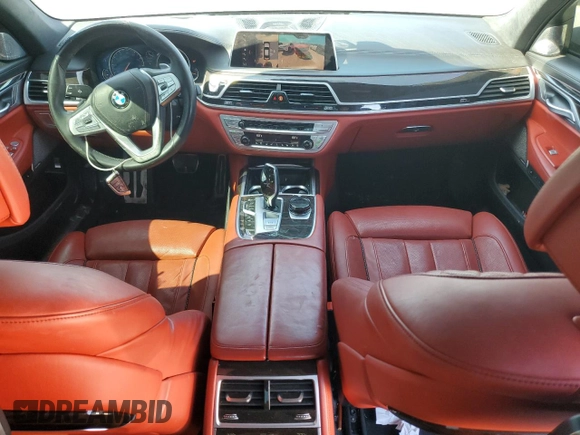 2019 BMW 7 Series 750i with VIN WBA7F0C5XKGM25348, listed as a Copart auction lot 46537485 with 54,365 mi miles and Salvage title. Bid and sale history available at DreamBid. Image 8.