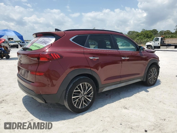2020 Hyundai Tucson Ultimate with VIN KM8J33AL8LU255297, listed as a Copart auction lot 57550635 with Not provided miles and Salvage title. Bid and sale history available at DreamBid. Image 3.