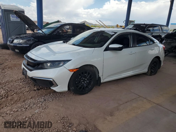2020 Honda Civic LX z VIN 19XFC2F65LE016523, wystawiony jako Copart lot #55745755 z przebiegiem 66 021 mil mil oraz Szkoda całkowita • Salvage title. Historia ofert i sprzedaży dostępna na DreamBid. Obrazek 1.