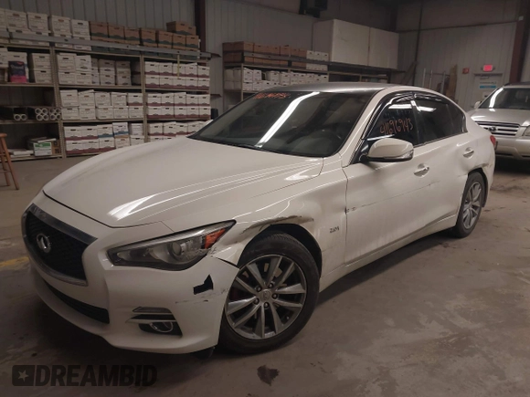 2017 Infiniti Q50 2.0t with VIN JN1CV7AP5HM641168, listed as a IAAI auction lot 41696943 with 106,855 mi miles and . Bid and sale history available at carsss.com. Image 18.