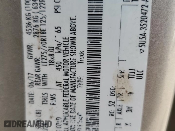 2017 Ford F-250 Lariat z VIN 1FT7W2BTXHEE01246, wystawiony jako Copart lot #65426025 z przebiegiem Nie podano mil oraz Szkoda całkowita • Salvage title. Historia ofert i sprzedaży dostępna na DreamBid. Obrazek 12.