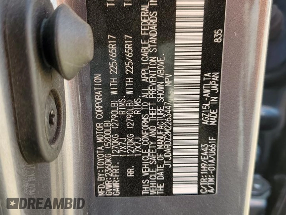 2021 Lexus NX 300 with VIN JTJDARDZ2M2263447, listed as a Copart auction lot 56679395 with 22,455 mi miles and Salvage title. Bid and sale history available at DreamBid. Image 12.