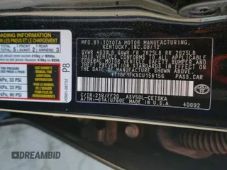 2012 Toyota Camry L with VIN 4T1BF1FKXCU156156, listed as a Copart auction lot 55337015 with 146,949 mi miles and Salvage Title. Bid and sale history available at DreamBid. Image 12.
