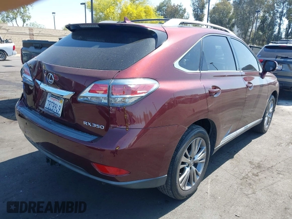 2013 Lexus RX 350 with VIN JTJZK1BA2D2417771, listed as a IAAI auction lot 42339010 with 110,136 mi miles and . Bid and sale history available at DreamBid. Image 4.