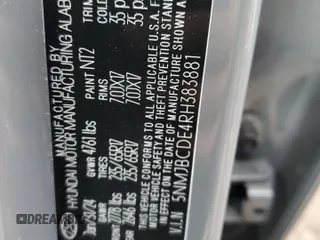 2024 Hyundai Tucson SEL with VIN 5NMJBCDE4RH383881, listed as a Copart auction lot 50635275 with 16,845 mi miles and Salvage Title. Bid and sale history available at carsss.com. Image 12.