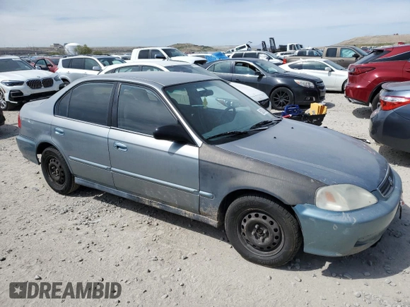 2000 Honda Civic VP with VIN 2HGEJ6612YH502054, listed as a Copart auction lot 53097445 with 171,322 mi miles and Salvage Title. Bid and sale history available at carsss.com. Image 4.