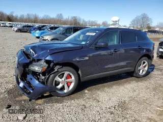 2018 Jaguar F-Pace 25t Premium with VIN SADCJ2FX9JA254722, listed as a Copart auction lot 49597085 with 84,668 mi miles and Salvage Title. Bid and sale history available at DreamBid. Image 1.