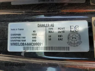 2010 Smart fortwo Pure с VIN WMEEJ3BA4AK399691, выставлен на аукционе Copart как лот 60283245 с пробегом 172 584 миль миль и Чистый • Clean title. История ставок и продаж доступна на DreamBid. Изображение 12.